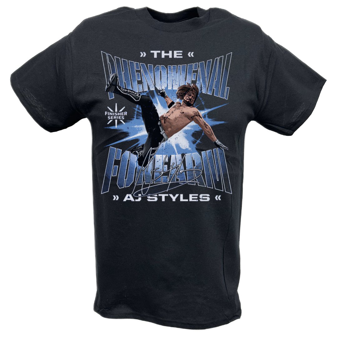 AJ Styles Flying Phenomenal Forearm Black T-shirt – Extreme Wrestling ...