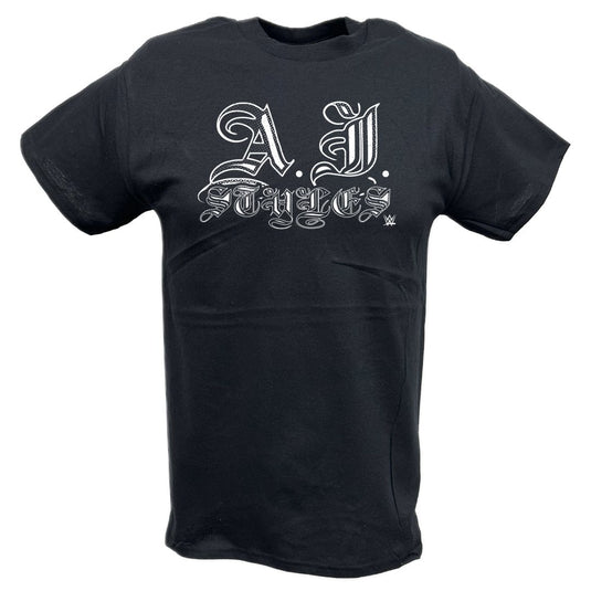 AJ Styles Signature Mens Black T-shirt Sports Mem, Cards & Fan Shop > Fan Apparel & Souvenirs > Wrestling by EWS | Extreme Wrestling Shirts