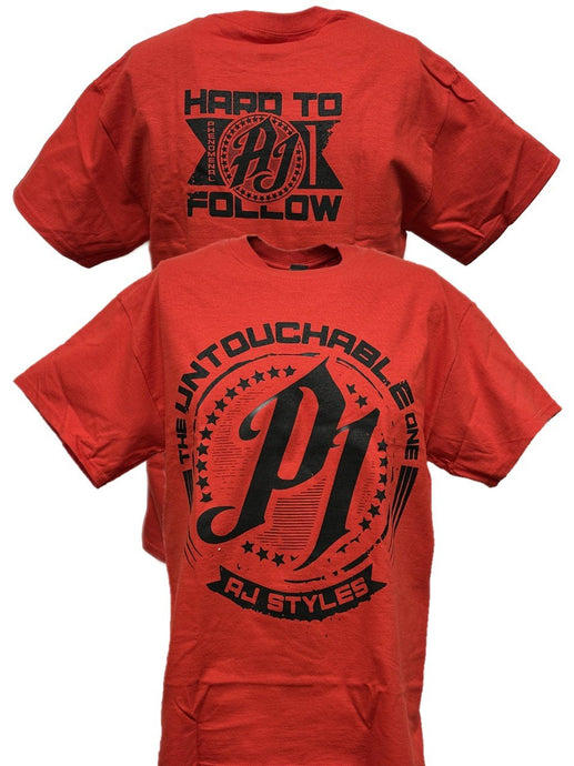 AJ Styles Untouchable Mens Red T-shirt by EWS | Extreme Wrestling Shirts