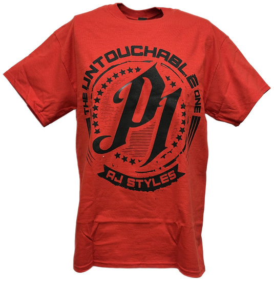 AJ Styles Untouchable Mens Red T-shirt by WWE | Extreme Wrestling Shirts