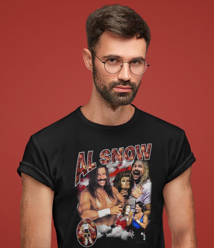 Load image into Gallery viewer, Al Snow with Head Wrestling Pose T-shirt by EWS | Extreme Wrestling Shirts
