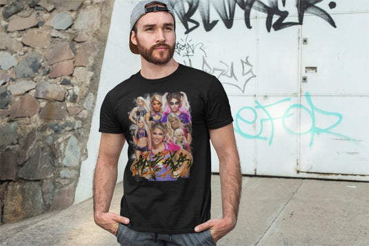 Alexa Bliss 7 Faces Signature Womens Superstar Black T-shirt by EWS | Extreme Wrestling Shirts