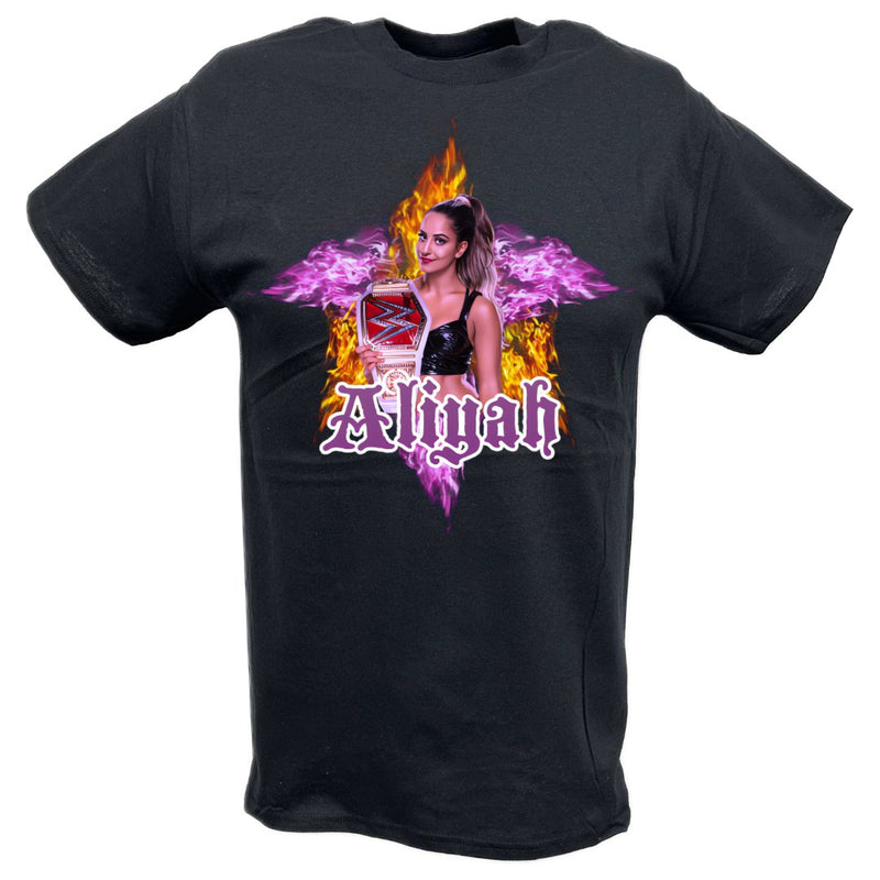 Load image into Gallery viewer, Aliyah WWE Womens Superstar Black T-shirt by EWS | Extreme Wrestling Shirts
