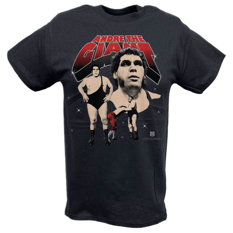 Load image into Gallery viewer, Andre The Giant Collage Black T-shirt by EWS | Extreme Wrestling Shirts
