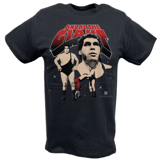 Andre The Giant Collage Black T-shirt by EWS | Extreme Wrestling Shirts