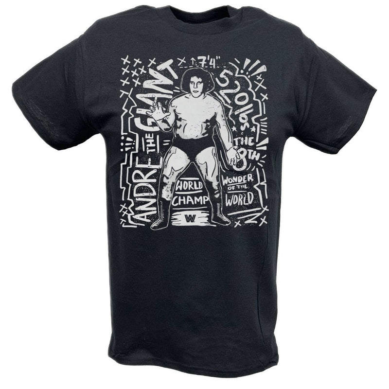 Load image into Gallery viewer, Andre The Giant Graphic Art Black T-shirt by EWS | Extreme Wrestling Shirts
