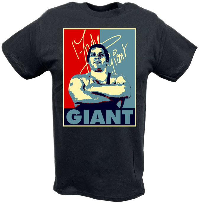 Andre the Giant Red Blue Logo T-shirt by EWS | Extreme Wrestling Shirts