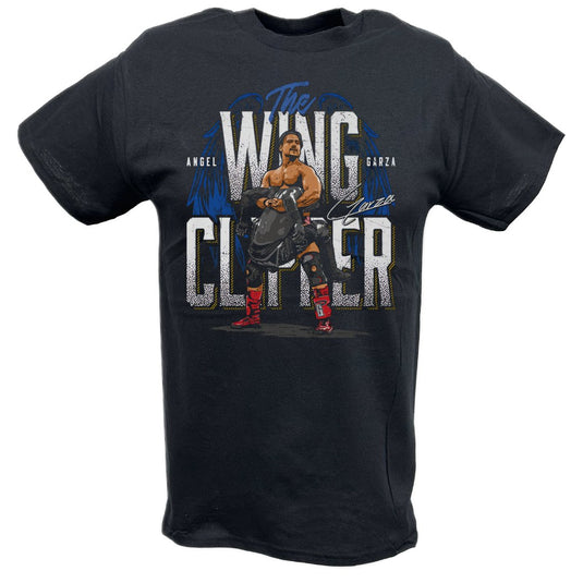 Angel Garza Wing Clipper Black T-shirt by EWS | Extreme Wrestling Shirts