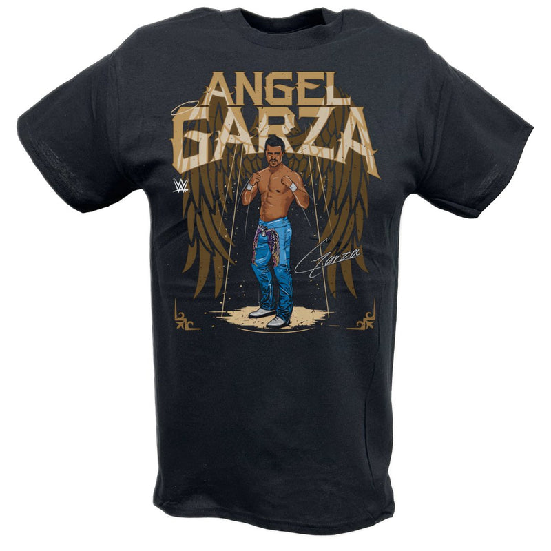 Load image into Gallery viewer, Angel Garza Wings Black T-shirt by EWS | Extreme Wrestling Shirts
