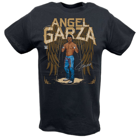 Angel Garza Wings Black T-shirt by EWS | Extreme Wrestling Shirts