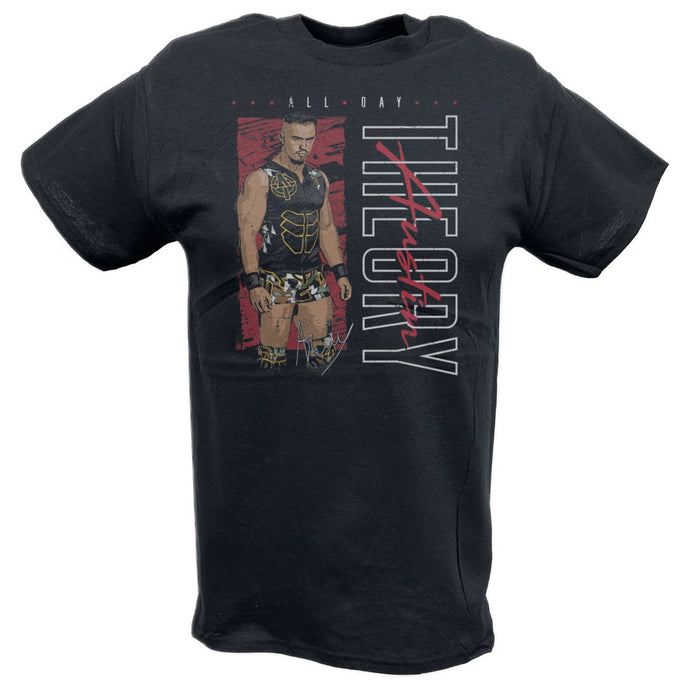 Austin Theory All Day Black T-shirt by EWS | Extreme Wrestling Shirts