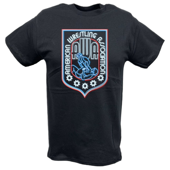 AWA Neon Logo American Wrestling Alliance T-shirt by EWS | Extreme Wrestling Shirts