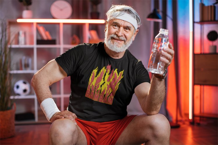 Load image into Gallery viewer, Bam Bam Bigelow Flames Mens Legends T-shirt Sports Mem, Cards &amp; Fan Shop > Fan Apparel &amp; Souvenirs > Wrestling by EWS | Extreme Wrestling Shirts
