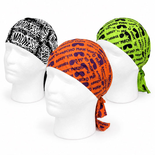 Bandana Skull Cap Doo Rag for Macho Man Randy Savage Costume by EWS | Extreme Wrestling Shirts