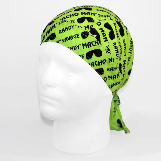 Bandana Skull Cap Doo Rag for Macho Man Randy Savage Costume Green by EWS | Extreme Wrestling Shirts