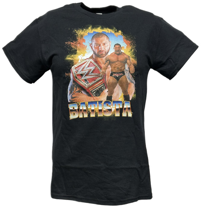 Batista Championship Belt Mens Black T-shirt WWE by WWE | Extreme Wrestling Shirts