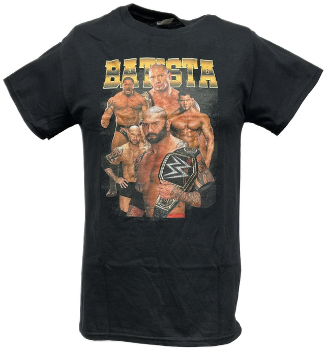 Batista Five Pose Mens Black T-shirt WWE by WWE | Extreme Wrestling Shirts