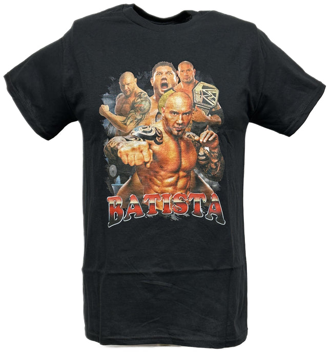 Batista Punch Out Mens Black T-shirt WWE by WWE | Extreme Wrestling Shirts