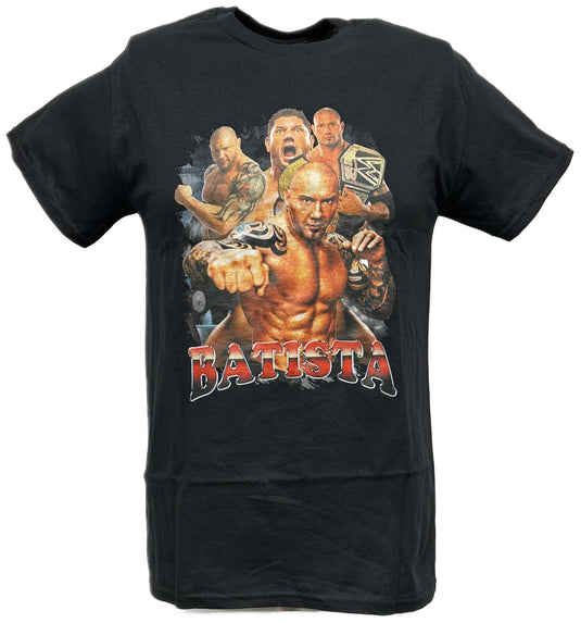 Batista Punch Out Mens Black T-shirt WWE by WWE | Extreme Wrestling Shirts