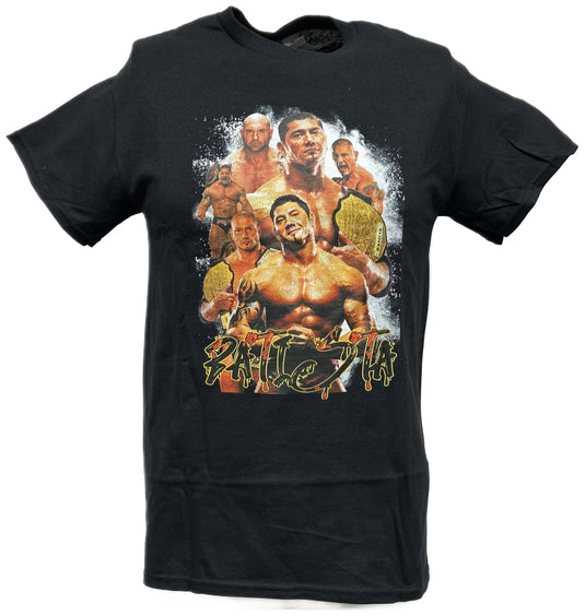 Batista Six Faces Mens Black T-shirt by EWS | Extreme Wrestling Shirts