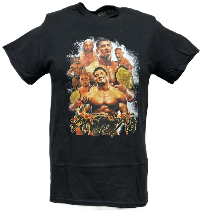 Batista Six Faces Mens Black T-shirt WWE by WWE | Extreme Wrestling Shirts