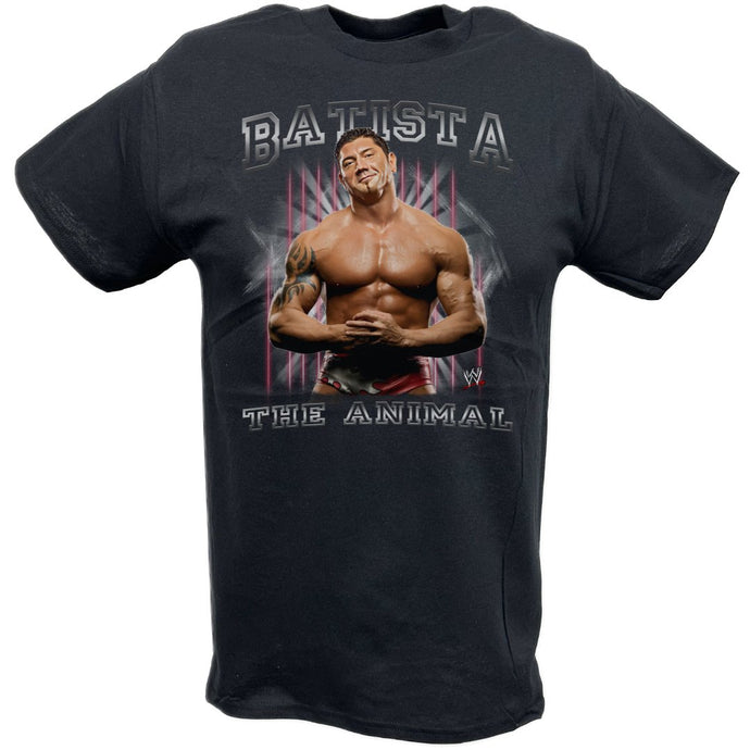 Batista The Animal Flex Pose Black T-shirt by EWS | Extreme Wrestling Shirts