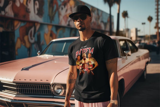 Batista The Animal Mens Black T-shirt by EWS | Extreme Wrestling Shirts