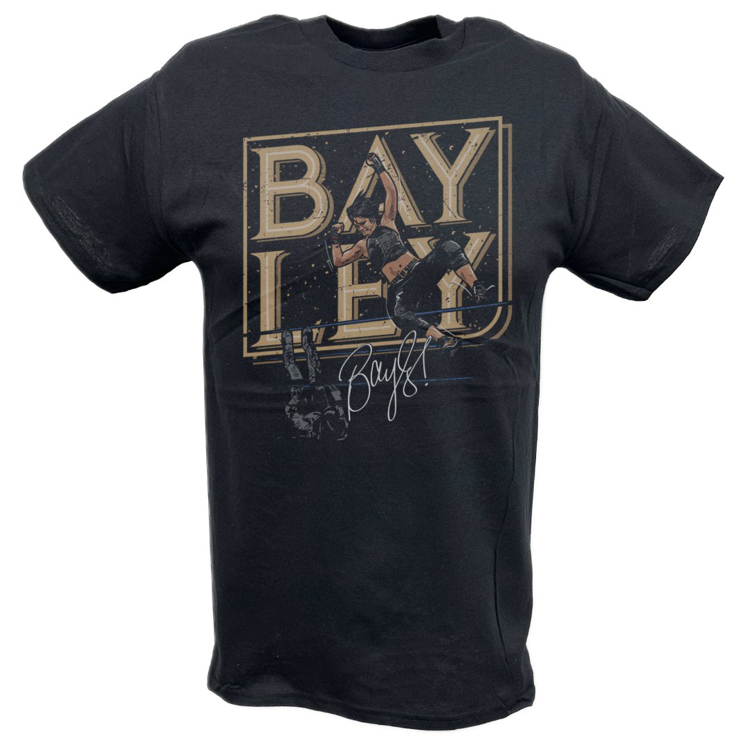 Bayley Flying Elbow Drop Black T-shirt – Extreme Wrestling Shirts