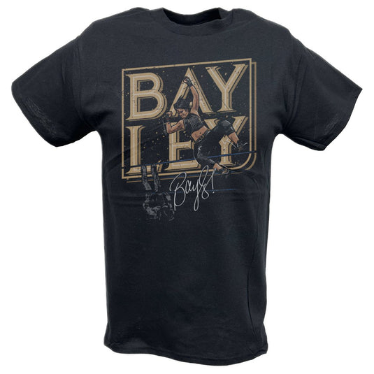 Bayley Flying Elbow Drop Black T-shirt by EWS | Extreme Wrestling Shirts