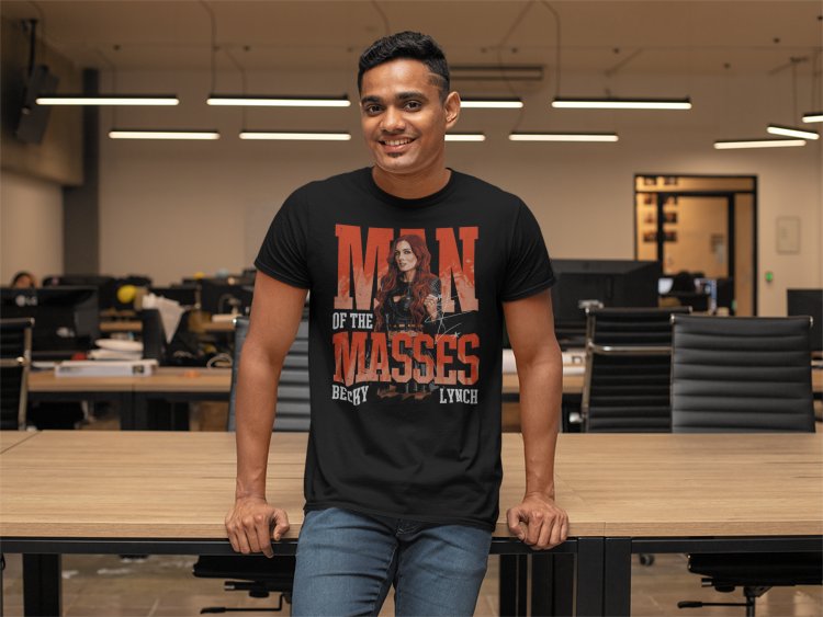 Load image into Gallery viewer, Becky Lynch Man Of The Masses Black T-shirt by EWS | Extreme Wrestling Shirts
