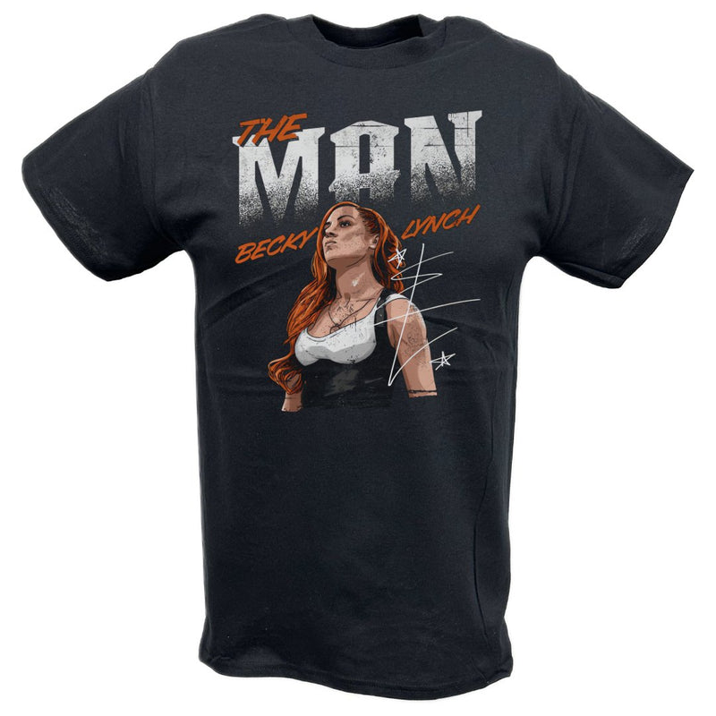 Load image into Gallery viewer, Becky Lynch The Man Cartoon Logo T-shirt by EWS | Extreme Wrestling Shirts
