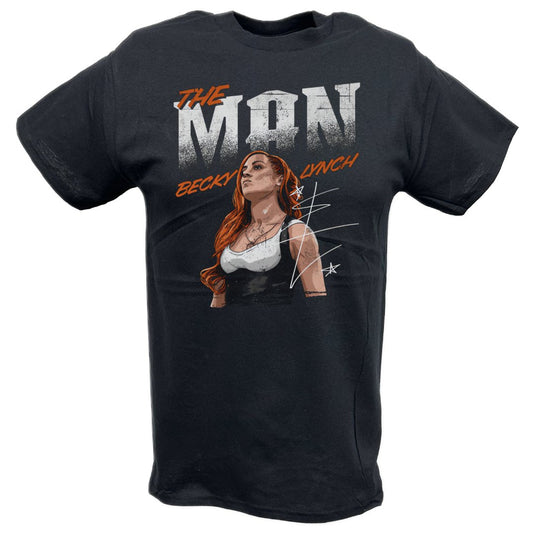 Becky Lynch The Man Cartoon Logo T-shirt by EWS | Extreme Wrestling Shirts