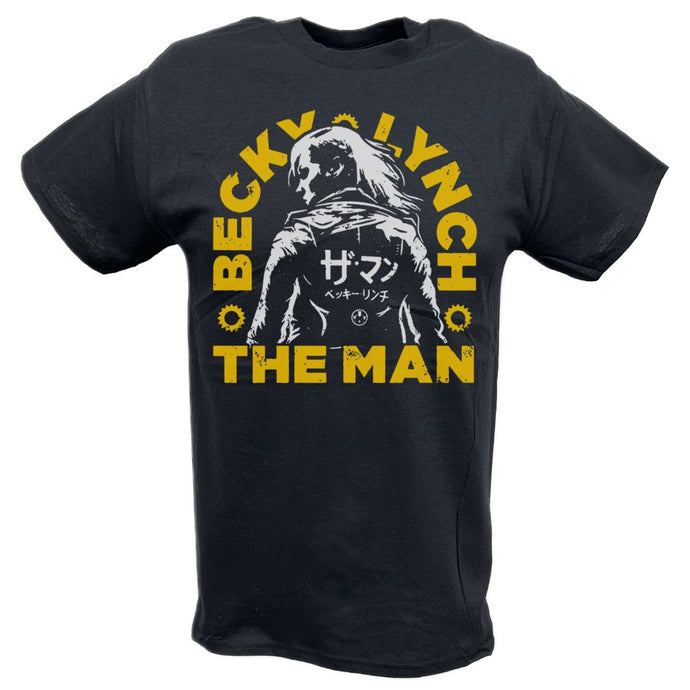 Becky Lynch The Man Japanese Black T-shirt by EWS | Extreme Wrestling Shirts