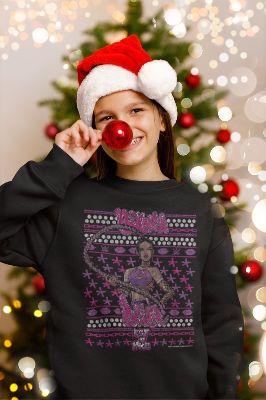 Load image into Gallery viewer, Bianca Belair Kids Youth Ugly Christmas Sweater Sweatshirt by EWS | Extreme Wrestling Shirts
