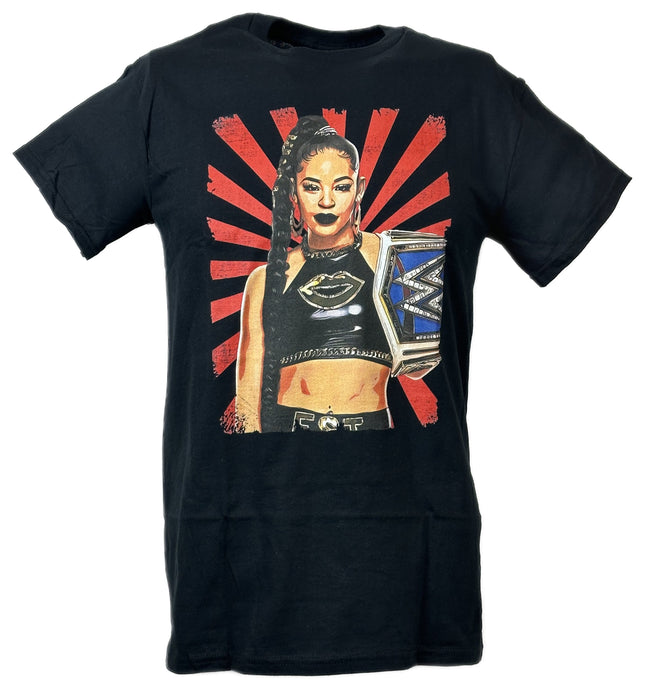 Bianca Belair Starburst Championsip Belt Black T-shirt by EWS | Extreme Wrestling Shirts