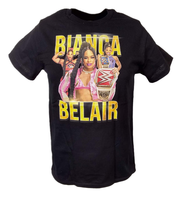 Bianca Belair Womens Championship Belt Three Pose T-shirt by EWS | Extreme Wrestling Shirts