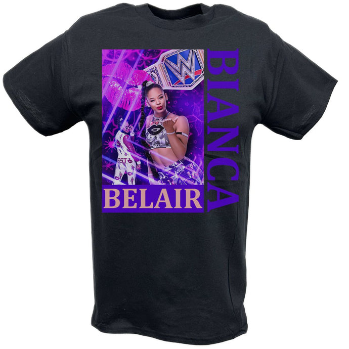 Bianca Belair WWE Champ Blowing Kiss T-shirt by EWS | Extreme Wrestling Shirts