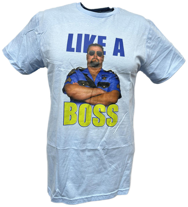 Big Boss Man Like a Boss Blue T-shirt by WWE | Extreme Wrestling Shirts