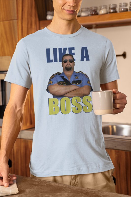 Load image into Gallery viewer, Big Boss Man Like a Boss Blue T-shirt by WWE | Extreme Wrestling Shirts
