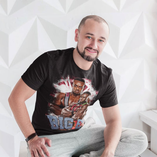 Big E Fierce Face Mens Black T-shirt by EWS | Extreme Wrestling Shirts