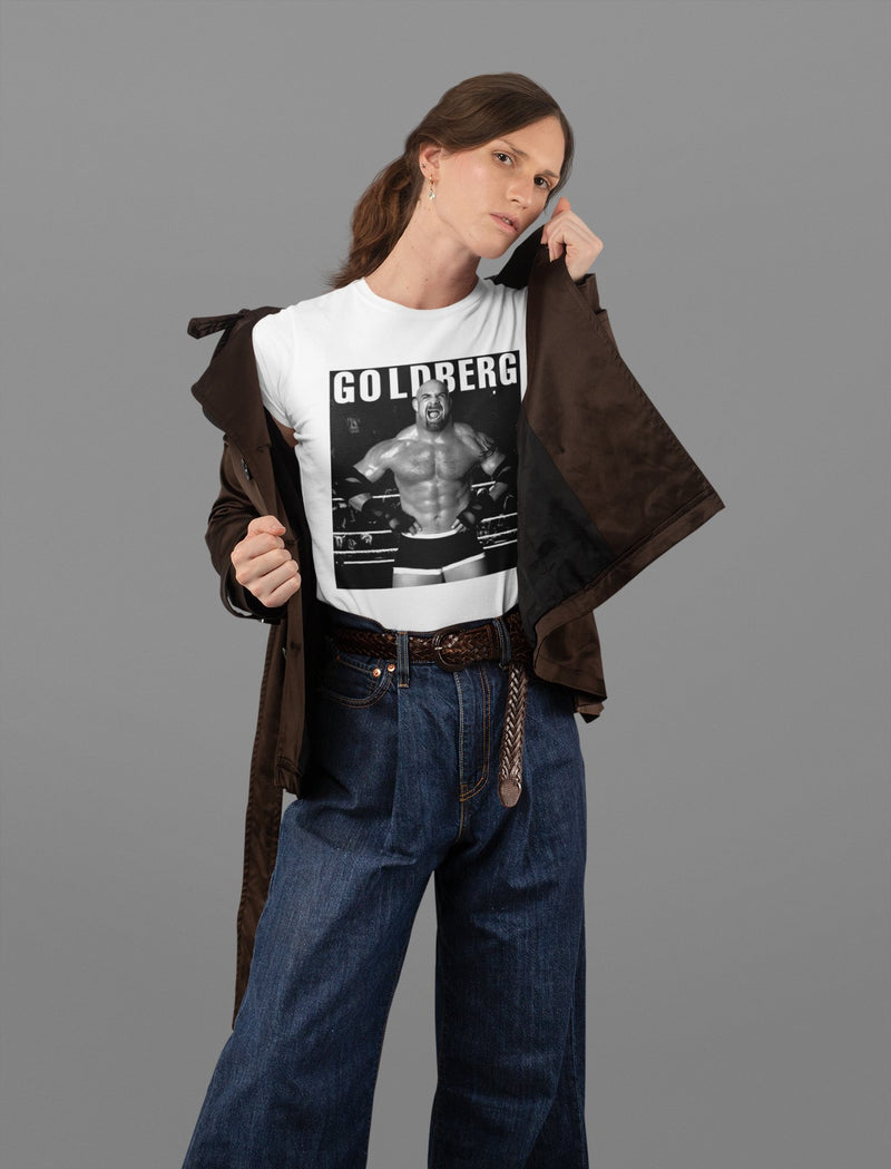 Load image into Gallery viewer, Bill Goldberg In Ring Mens White T-shirt Sports Mem, Cards &amp; Fan Shop &gt; Fan Apparel &amp; Souvenirs &gt; Wrestling by EWS | Extreme Wrestling Shirts
