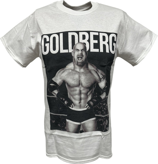 Bill Goldberg In Ring WWE Mens White T-shirt Sports Mem, Cards & Fan Shop > Fan Apparel & Souvenirs > Wrestling by Freeze | Extreme Wrestling Shirts