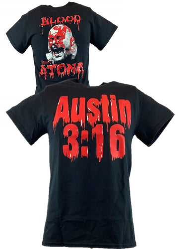 Blood from a Stone Cold Steve Austin Bloody Face Mens Black T-shirt Sports Mem, Cards & Fan Shop > Fan Apparel & Souvenirs > Wrestling by EWS | Extreme Wrestling Shirts