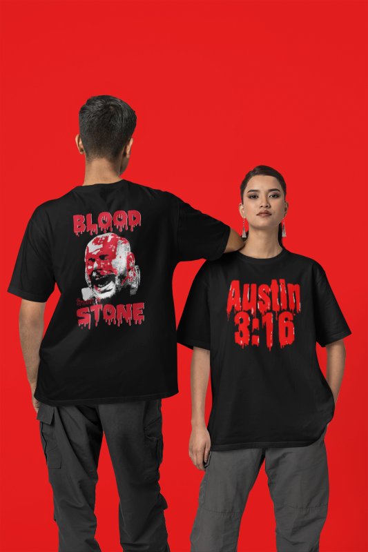 Load image into Gallery viewer, Blood from a Stone Cold Steve Austin Bloody Face Mens Black T-shirt Sports Mem, Cards &amp; Fan Shop &gt; Fan Apparel &amp; Souvenirs &gt; Wrestling by EWS | Extreme Wrestling Shirts
