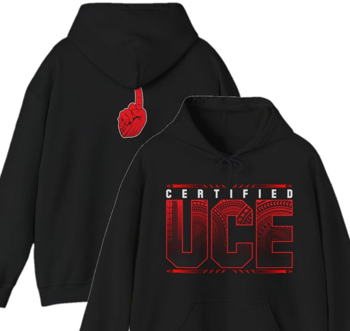 Bloodline Certified UCE Roman Reigns Black Hoody Sweatshirt by EWS | Extreme Wrestling Shirts