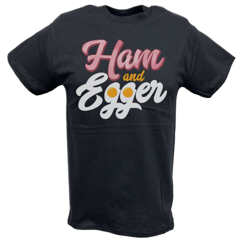 Load image into Gallery viewer, Bobby The Brain Heenan Ham and Egger Black T-shirt by EWS | Extreme Wrestling Shirts
