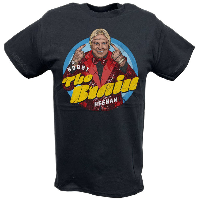 Bobby The Brain Heenan Pose Black T-shirt by EWS | Extreme Wrestling Shirts