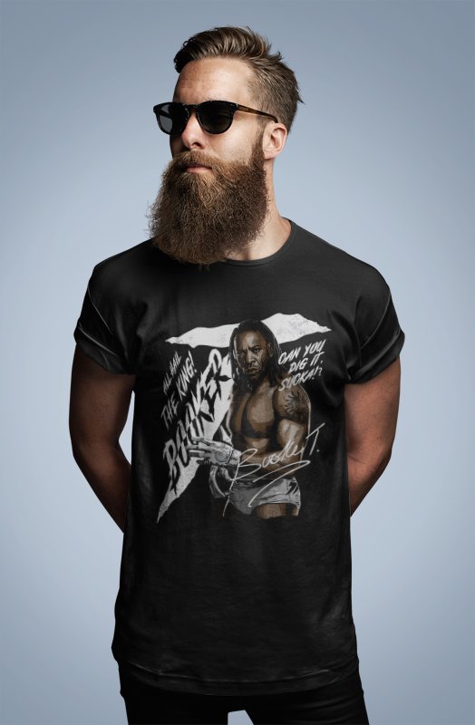 Load image into Gallery viewer, Booker T All Hail The King Black T-shirt by EWS | Extreme Wrestling Shirts
