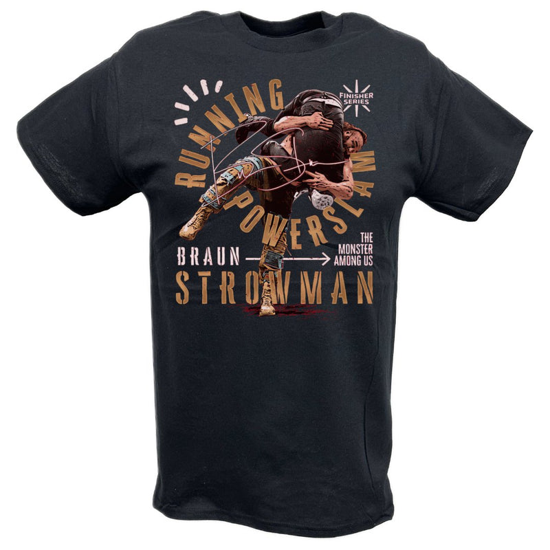 Load image into Gallery viewer, Braun Strowman Power Slam Black T-shirt by EWS | Extreme Wrestling Shirts
