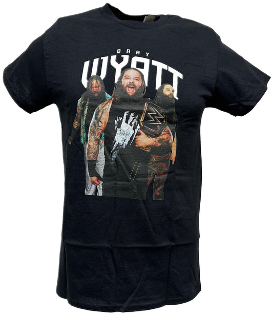 Bray Wyatt Championship Belt Three Pose Mens Black T-shirt by WWE | Extreme Wrestling Shirts